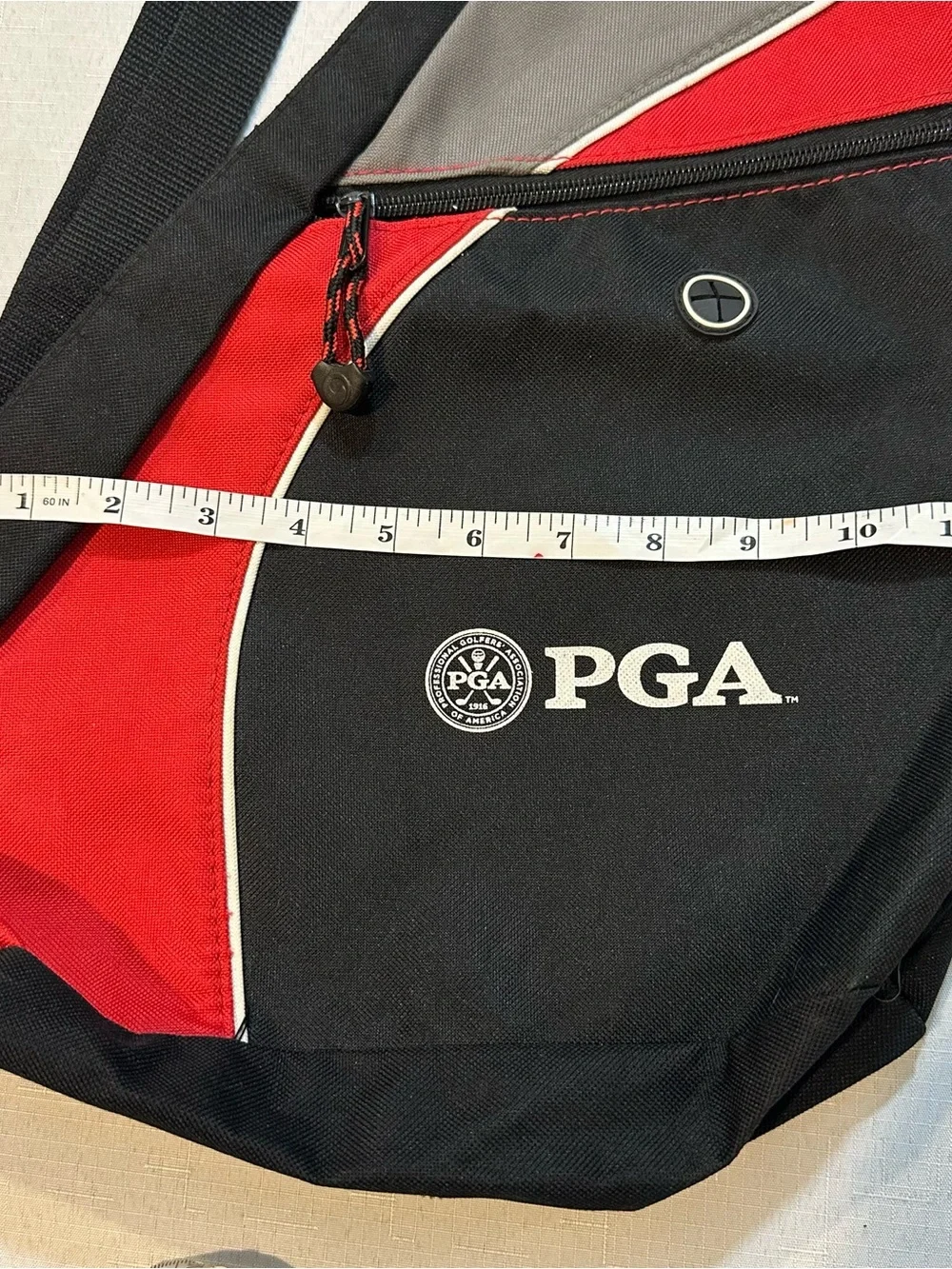 PGA Sport Sling Backpack Crossbody Bag Black Red Gray